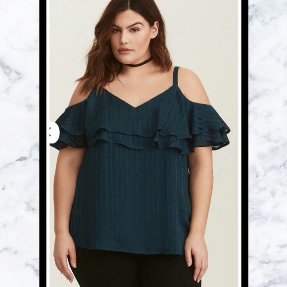 torrid Tops - NWT TORRID Cold Shoulder Ruffle Blouse
